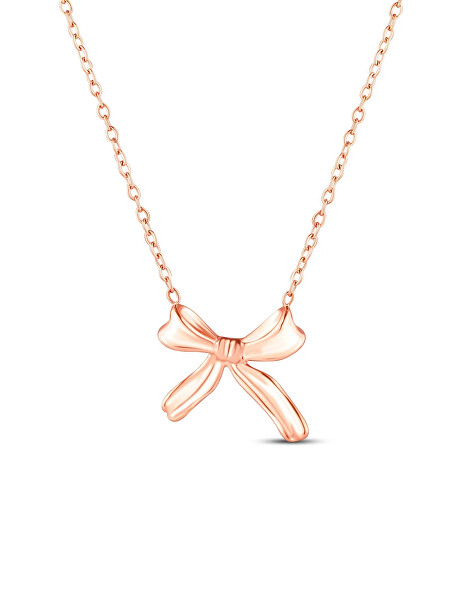 Vuch Náhrdelník s motívom mašličky Celiva Rose Gold