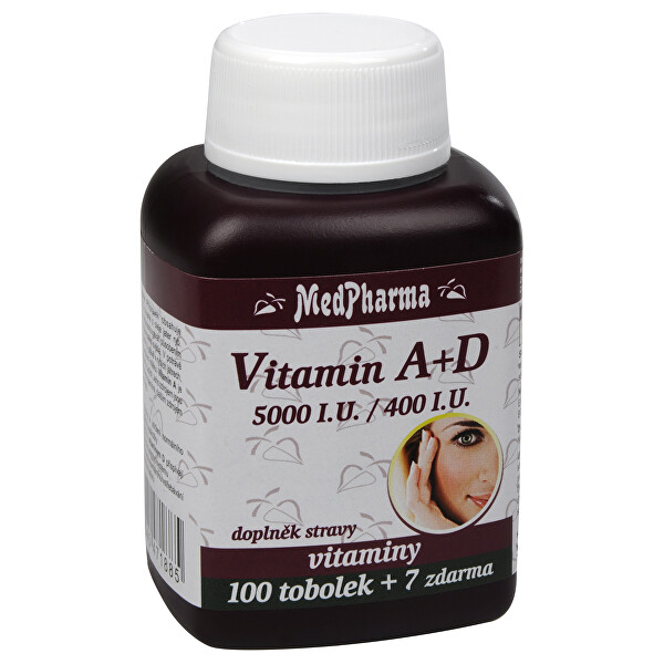 MedPharma Vitamín A + D (5000 I.U./400 I.U.) 100 + 7 tablet ZDARMA