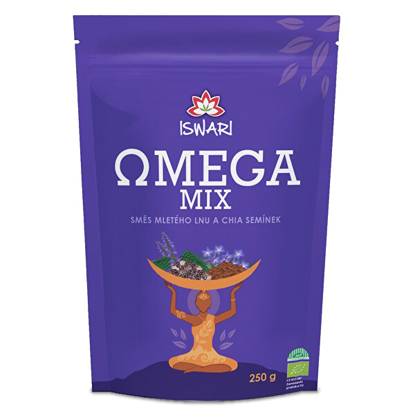 Iswari BIO Omega Mix (směs mletých semínek chia, hnědý len) 250 g