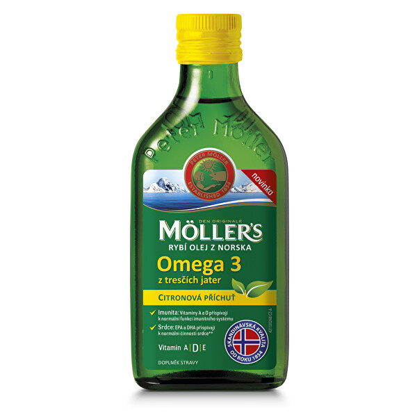 Möller´s Möller´s rybí olej Omega 3 z tresčích jater s citronovou příchutí 250 ml