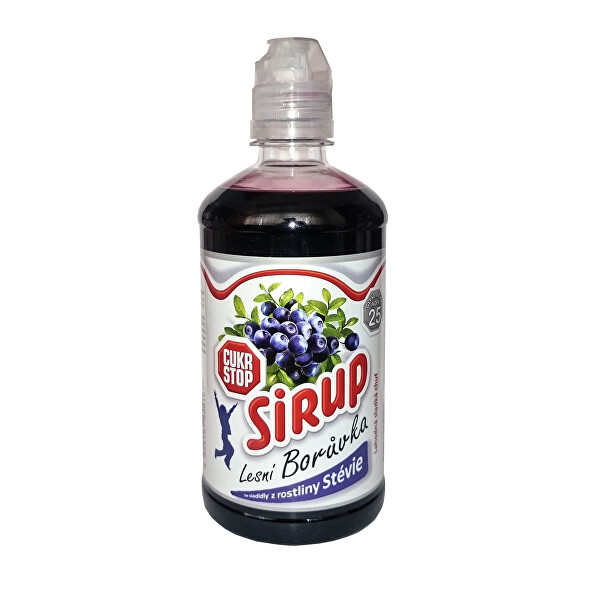 CukrStop Sirup se sladidly z rostliny stévie - lesní borůvka 650 g