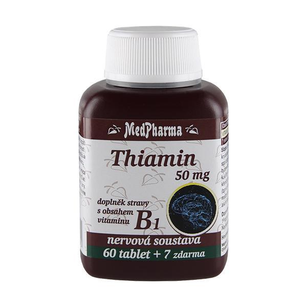MedPharma Thiamin 50 mg – doplněk stravy s obsahem vitamínu B1 60 tbl. + 7 tbl. ZDARMA