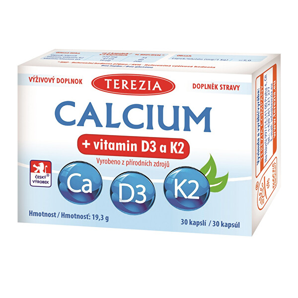 Terezia Company Calcium + vitamin D3 a K2 30 kapslí