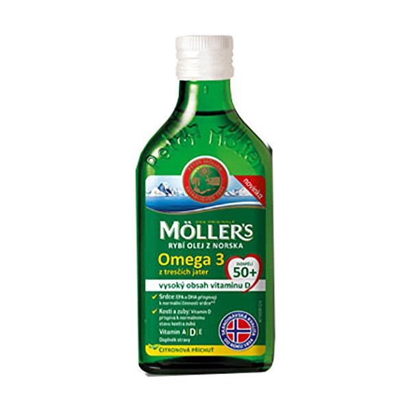 Möller´s Möller`s rybí olej Omega 3 z tresčích jater 250 ml pro dospělé 50+