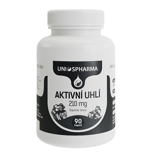 Unios Pharma Aktivní uhlí 210 mg 90 kapslí