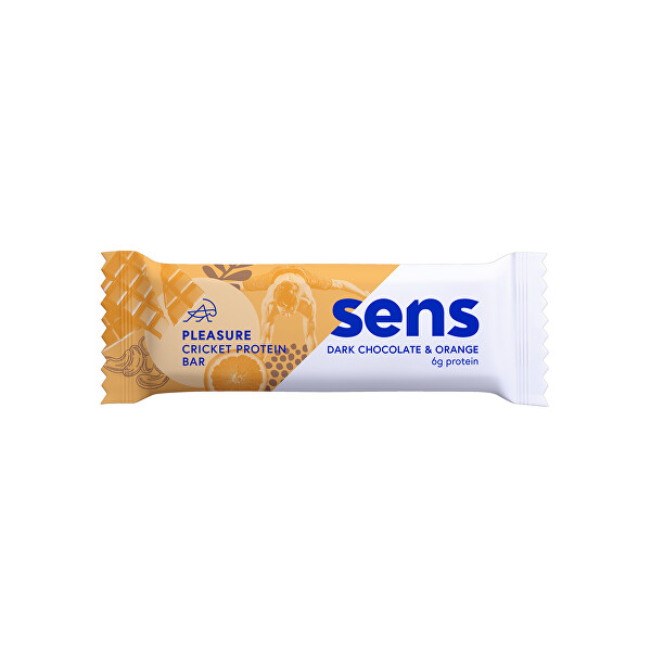 SENS SENS Pleasure Protein tyčinka s cvrččí moukou -  Tmavá čokoláda & Pomeranč 40 g