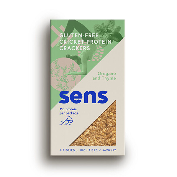 SENS SENS Protein bezlepkové krekry s cvrččí moukou - Oregáno & Tymián 50 g