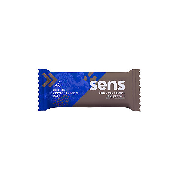 SENS SENS Serious Protein tyčinka s cvrččí moukou - Hořké kakao & Sezam 60 g