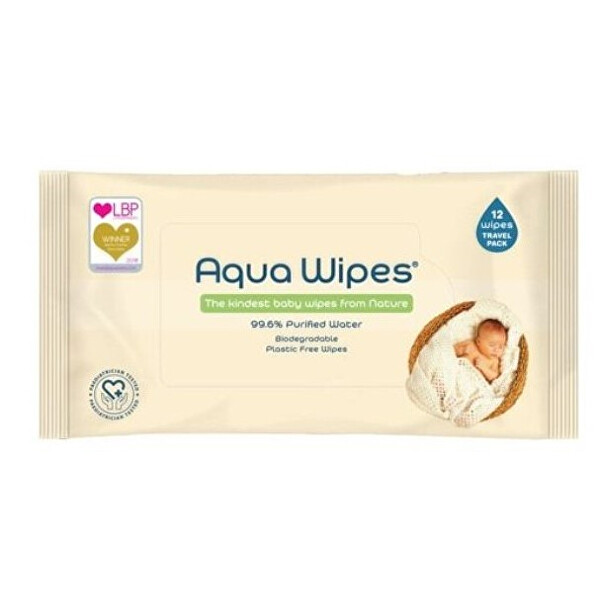 Aqua Wipes EKO dětské vlhčené ubrousky, 12 ks