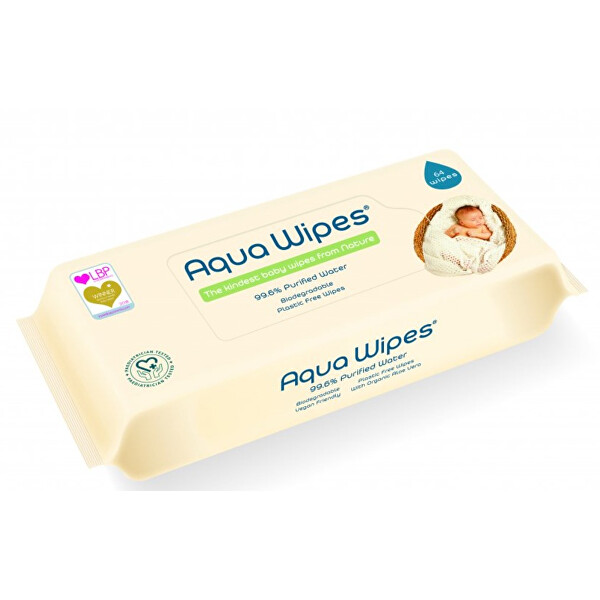 Aqua Wipes EKO dětské vlhčené ubrousky, 64 ks