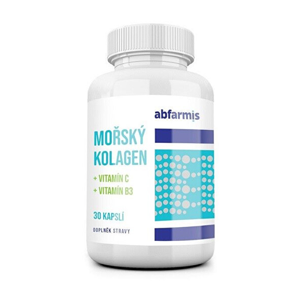 Abfarmis Mořský kolagen + vitamín C + vitamín B3, 30 kapslí