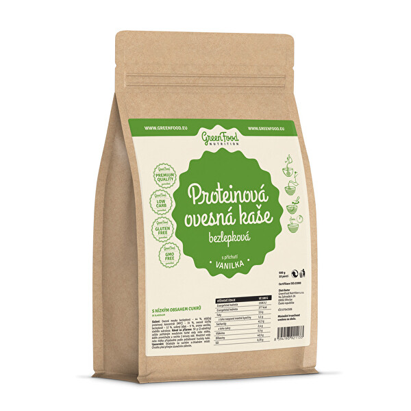 GreenFood Nutrition Proteinová ovesná kaše bezlepková vanilka 500 g