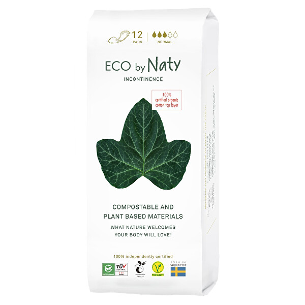 Eco by Naty Dámské ECO inkontinenční vložky Naty - normal (12 ks)