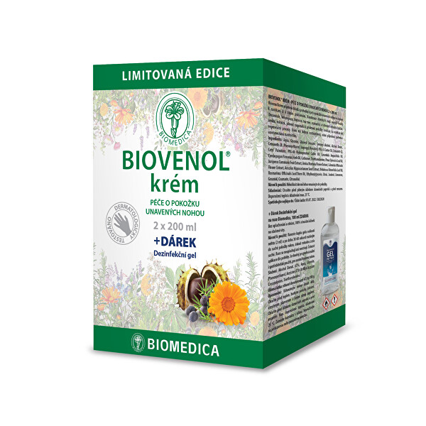 Biomedica Limitovaná edice Biovenol krém 2 x 200 ml + DÁREK DEZINFEKČNÍ GEL 100 ml