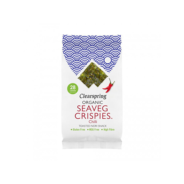 Clearspring Seaveg Crispies – Křupky z mořské řasy Nori s chilli BIO 4 g
