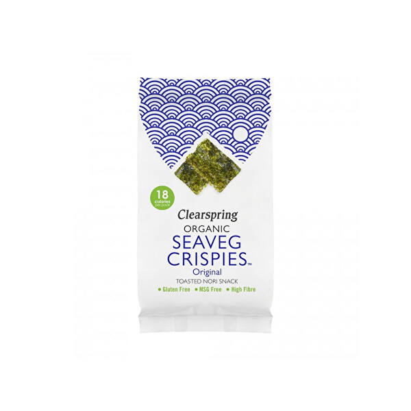 Clearspring Seaveg Crispies – Křupky z mořské řasy Nori solené BIO 4 g