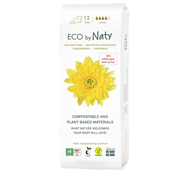 Eco by Naty Dámské vložky ECO by Naty - super 12 ks - SLEVA - poškozená etiketa