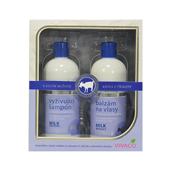 Vivaco Dárková kazeta Kozí mléko - vyživující šampon a balzám na vlasy