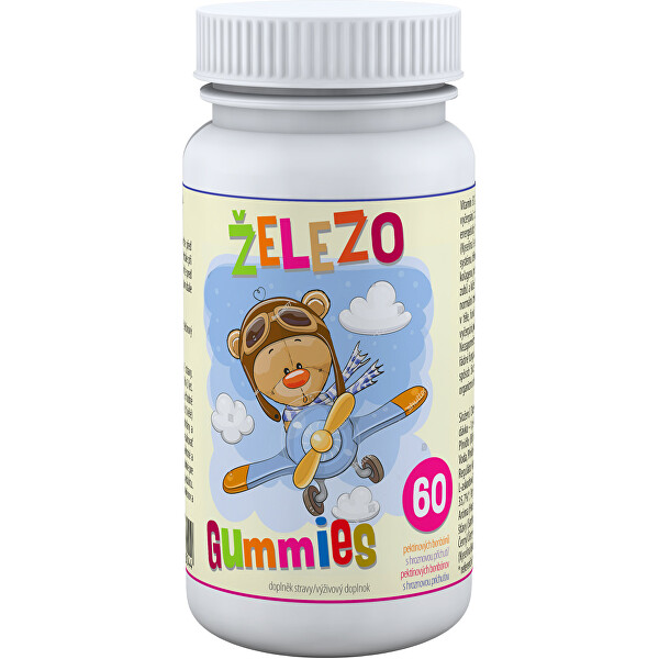 Clinical Železo Gummies 60 pektinových bonbónů + dětský respirátor ZDARMA