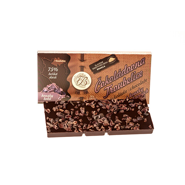 Čokoládovna Troubelice Hořká čokoláda s kakaovými boby 75% 45 g