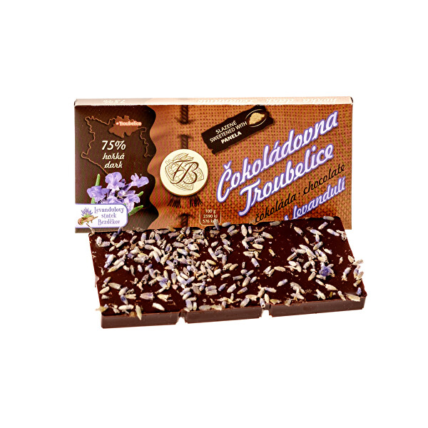 Čokoládovna Troubelice Hořká čokoláda s levandulí 75% 45 g