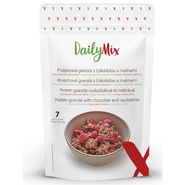 DailyMix Proteinová granola s čokoládou a malinami 350 g (7 porcí)