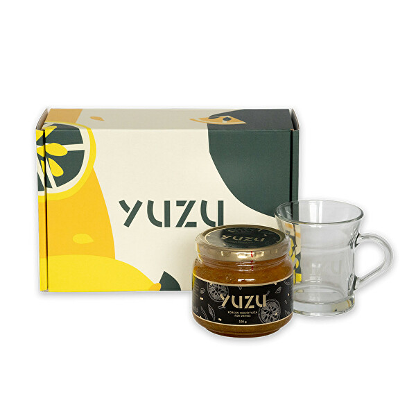 Yuzu Yuzu v dárkové krabičce se skleněným hrnkem 550 g