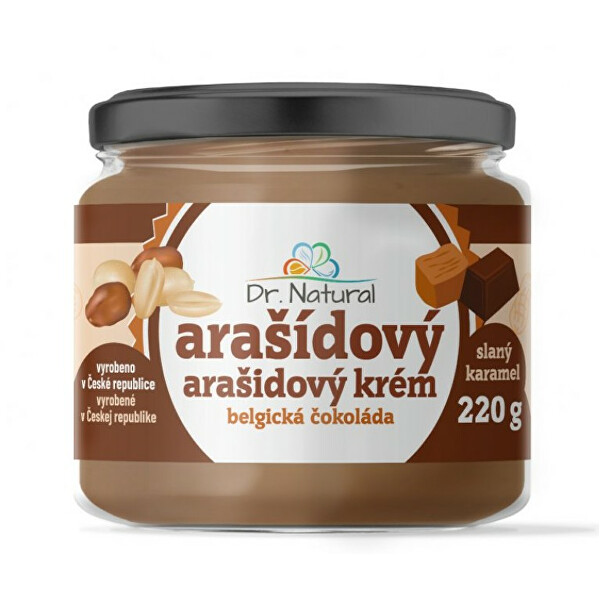 Dr.Natural Arašídový krém belgická čokoláda slaný karamel 220 g
