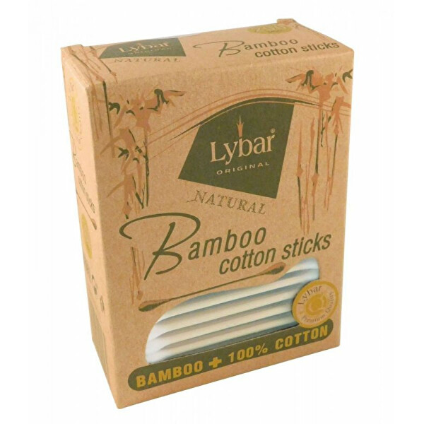 Lybar Original Natural Bamboo vatové tyčinky v papírové krabičce 200 ks