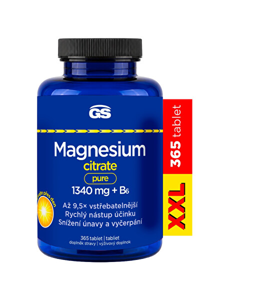 GreenSwan GreenSwan GS Magnesium citrate pure 1340 mg + B6 365 tabliet XXL