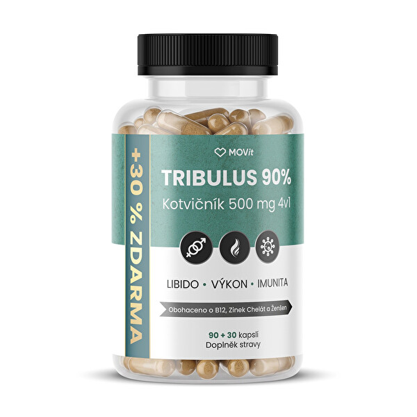 MOVit Energy MOVit Energy Tribulus 90% Kotvičník 500 mg 4v1 90 + 30 kapsúl
