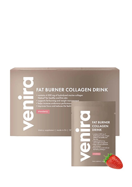 Venira Venira Spaľovač tukov + Kolagén drink - jahoda, morský kolagén 30 sáčkov