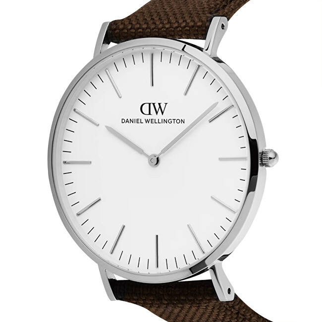 Daniel Wellington Classic 40 Brown Canvas White S DW00100941 analógové