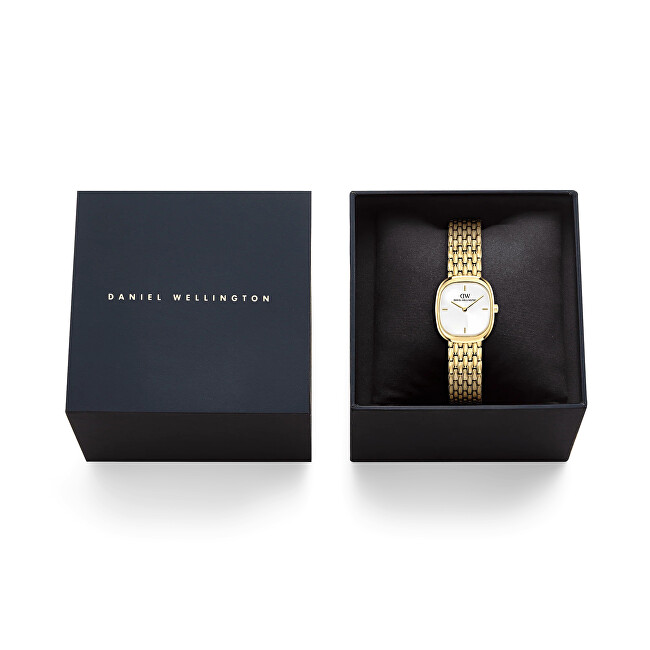 Daniel Wellington Corta 24x28 Royal Gold Unitone Grain-Link G DW00100993 analógové