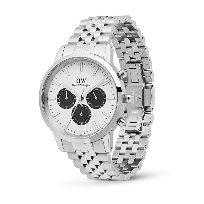 Iconic 42 Chronograph Arch 5-Link Off-White Panda Silver DW00100872