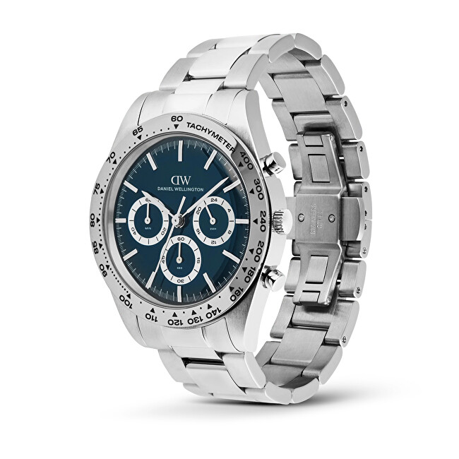 Daniel Wellington Iconic Tachymeter 42 3-Link Arctic S DW00100949 analogové