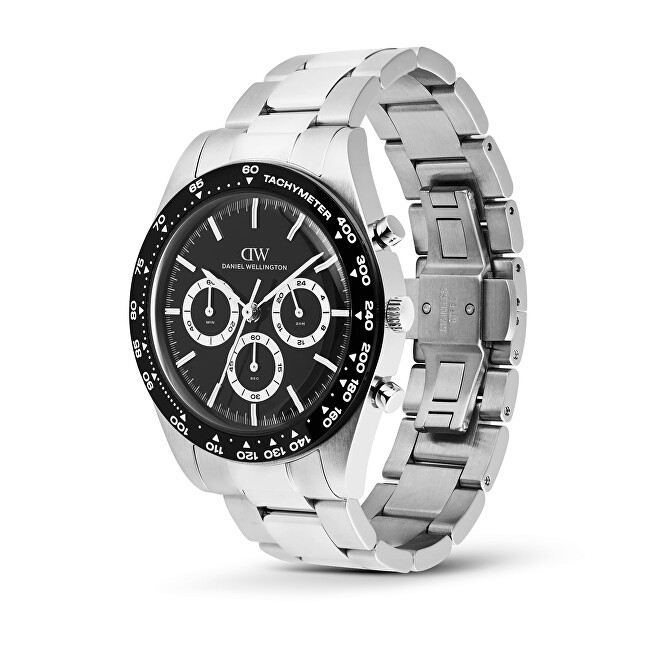 Daniel Wellington Iconic Tachymeter 42 3-Link Black Black S DW00100947 analógové