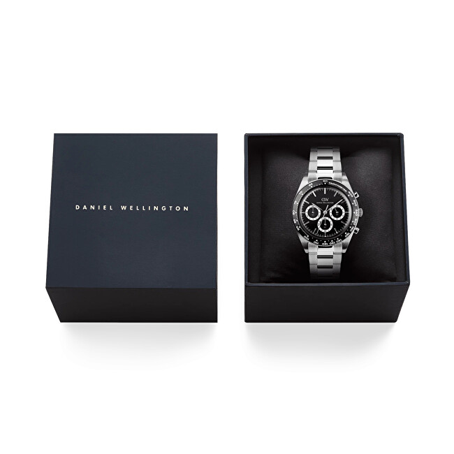 Daniel Wellington Iconic Tachymeter 42 3-Link Black Black S DW00100947 analógové