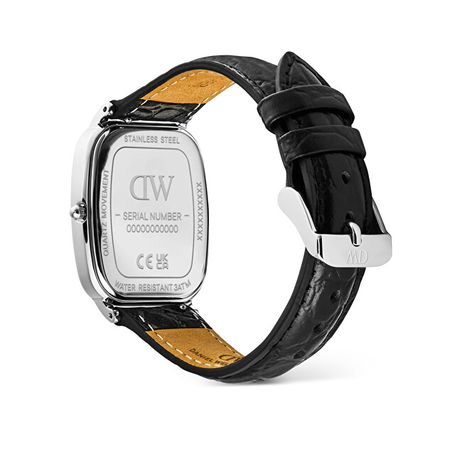 Daniel Wellington Marlon 32x36.30 Black Croc Belly Linen Off-White DW00100953