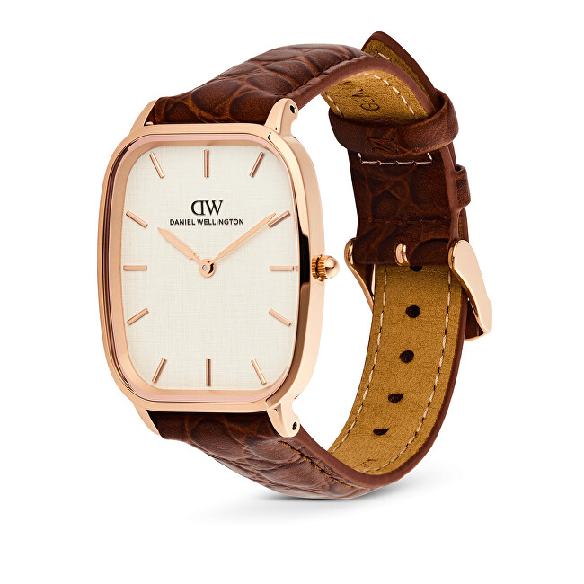 Daniel Wellington Marlon 32x36.30 Brown Croc Belly Linen Off-White DW00100955