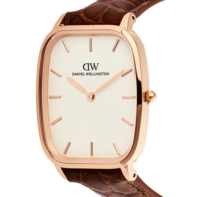 Daniel Wellington Marlon 32x36.30 Brown Croc Belly Linen Off-White DW00100955