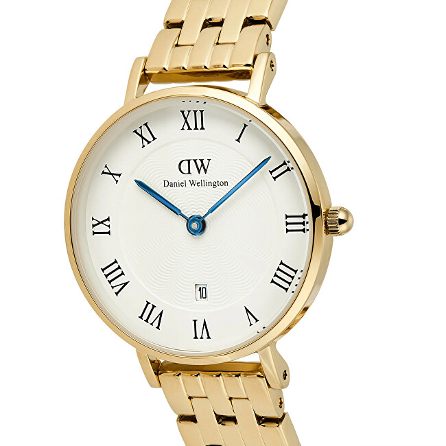 Daniel Wellington Petite 28 Roman Numerals Date 5-Link White Gold DW00100857