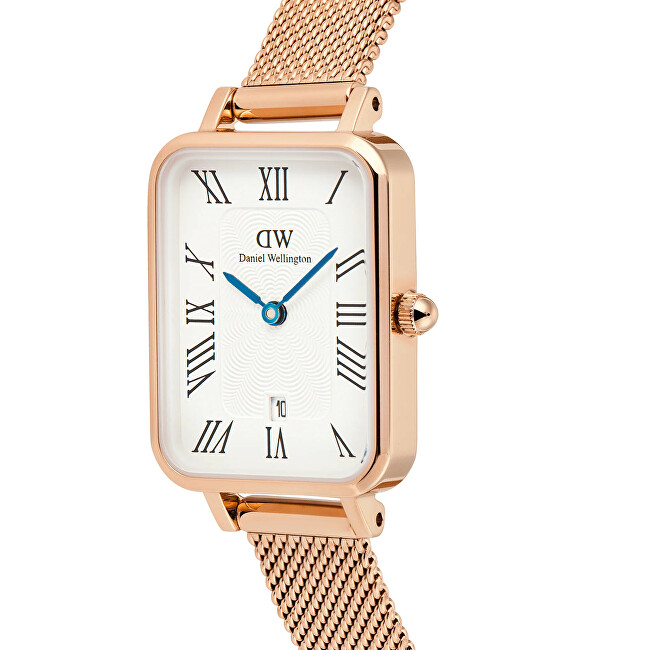 Quadro 20x26 Roman Numerals Date Melrose White Rose Gold DW00100860