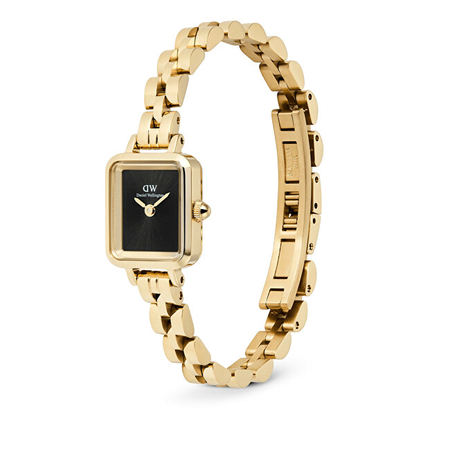 Daniel Wellington Quadro Mini 15.4x18.2 Arch 3-Link Onyx Sunray Gold DW00100851