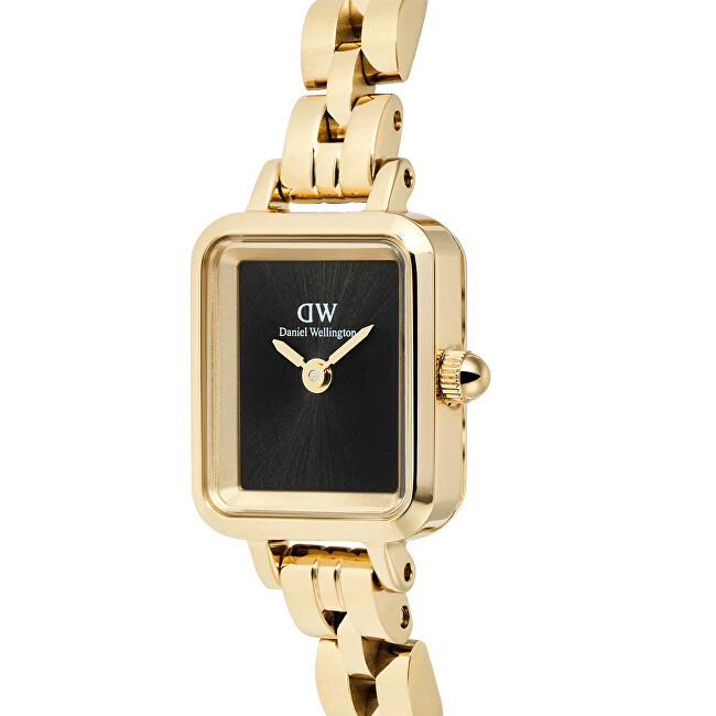 Daniel Wellington Quadro Mini 15.4x18.2 Arch 3-Link Onyx Sunray Gold DW00100851