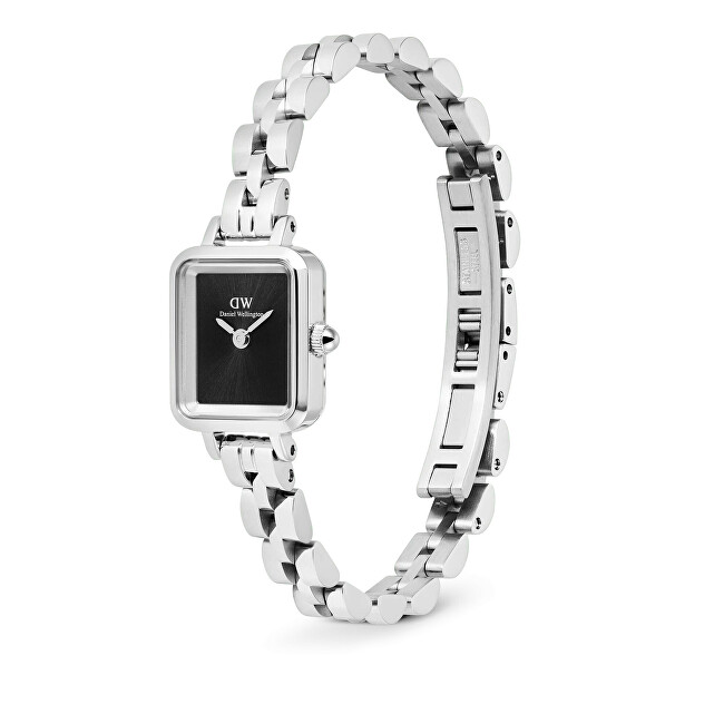 Daniel Wellington Quadro Mini 15.4x18.2 Arch 3-Link Onyx Sunray Silver DW00100845