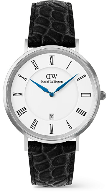 Classic 40 Roman Numerals Black Croc Belly S DW00100914