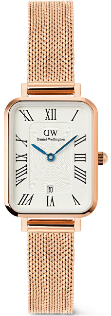 Quadro 20x26 Roman Numerals Date Melrose White Rose Gold DW00100860