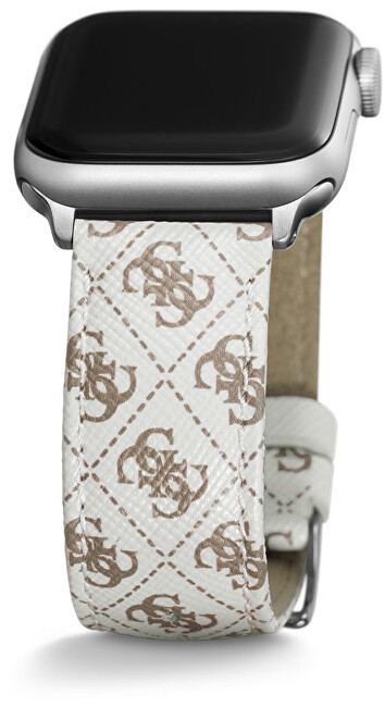 Guess Kožený řemínek pro Apple Watch (38 - 41 mm) - White CS2009S1