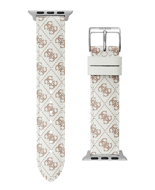 Guess Kožený řemínek pro Apple Watch (38 - 41 mm) - White CS2009S1